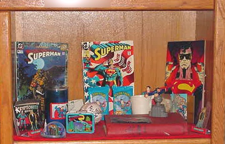 Superman pocket shrine displayed in our home.