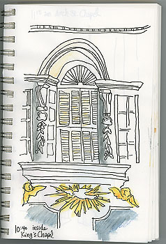 I enjoyed sketching inside the chapel, listening to others talk about its history.