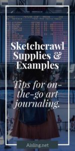 Sketchcrawl supplies and examples