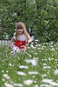 Little girl playing, by Armin Hanisch