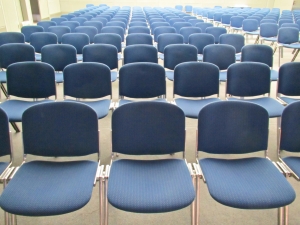 Chairs for audience or students.