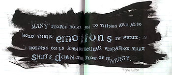 Aisling's artist's journal pages with black gesso