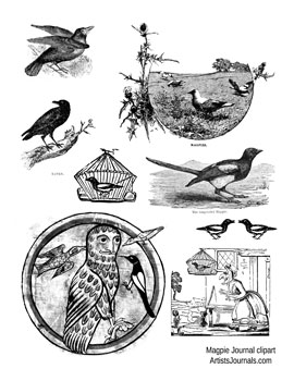 Free magpie journal clipart