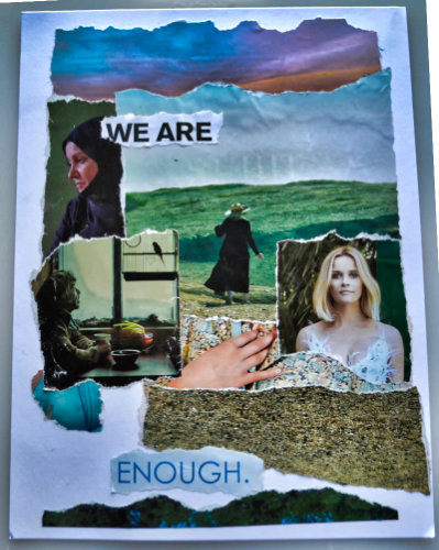 We are enough - torn paper collage