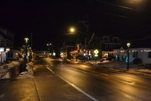 Downtown Ogunquit, Maine, on a quiet December evening